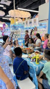 Example table setup at a birthday party